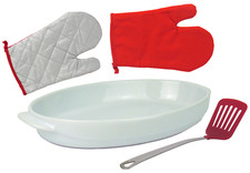 Auflauf-Set - Form + Zubehör - aus Steinzeug für 2 - 4 Personen - bis 250 °C