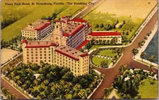 Aerial View Vinoy Park Hotel St. Petersburg FL c1950 Vintage Postcard T46