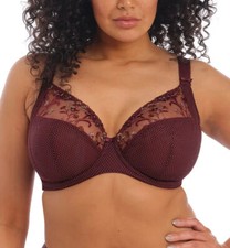 Elomi Charley Underwire Plunge Bra EL4380 UK Szs DD-FF Aubergine New w/tag 70