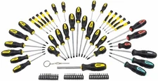 JEGS 69-pc Magnetic Screwdriver set Awls Torx Square Phillips Slotted Bits 80755