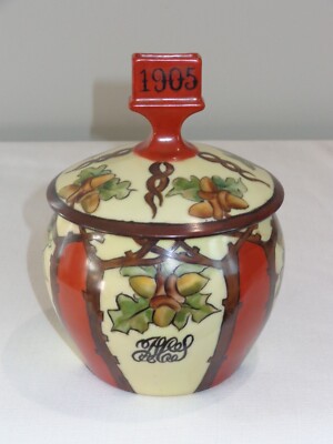 Antique T&V Limoges HP Hand Painted Tobacco Humidor With Patch Pack Holder