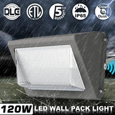 Dusk To Dawn LED Wall Pack Light For Garden Yard Barn Night Security Light 120W