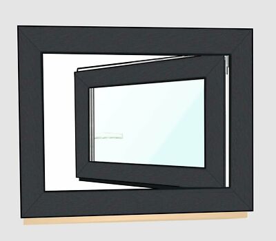 Kunststofffenster  Anthrazitgrau RAL7016 Kömmerling  Fenster 3fach Verglasung 70