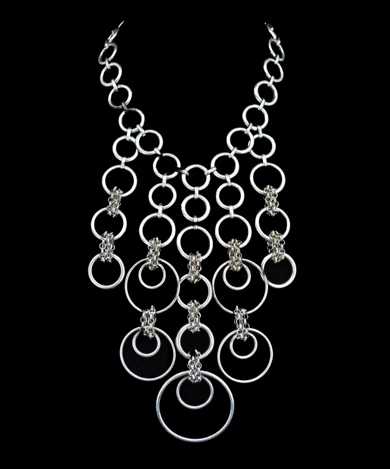 Collar llamativo cadena halo plata en capas DANNIJO · Latón oxidado vintage