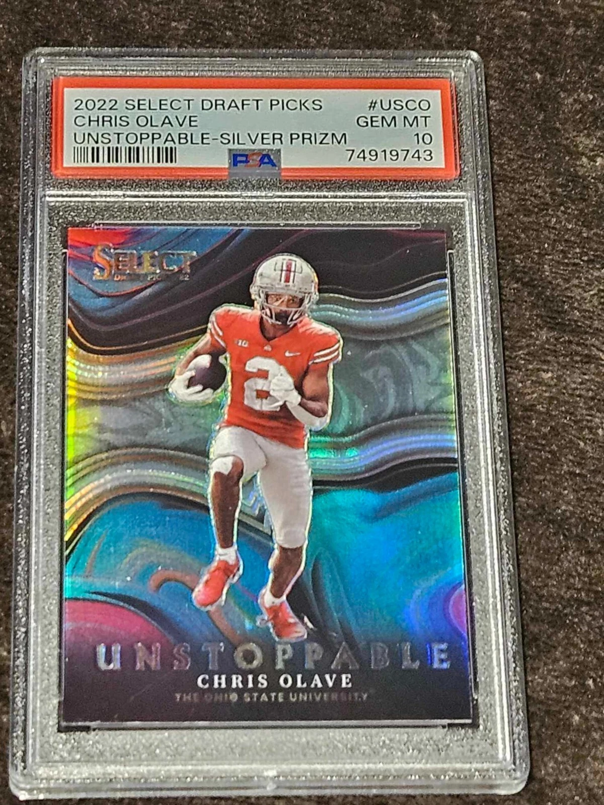 Chris Olave Panini Select Draft Picks Unstoppable #USCO Silver Prizm