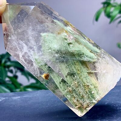 264G Natural high-quality transparent green Garden Quartz crystal