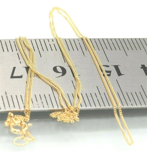 9CT GOLD CHAIN 16 inch CURB TRACE CHAIN 