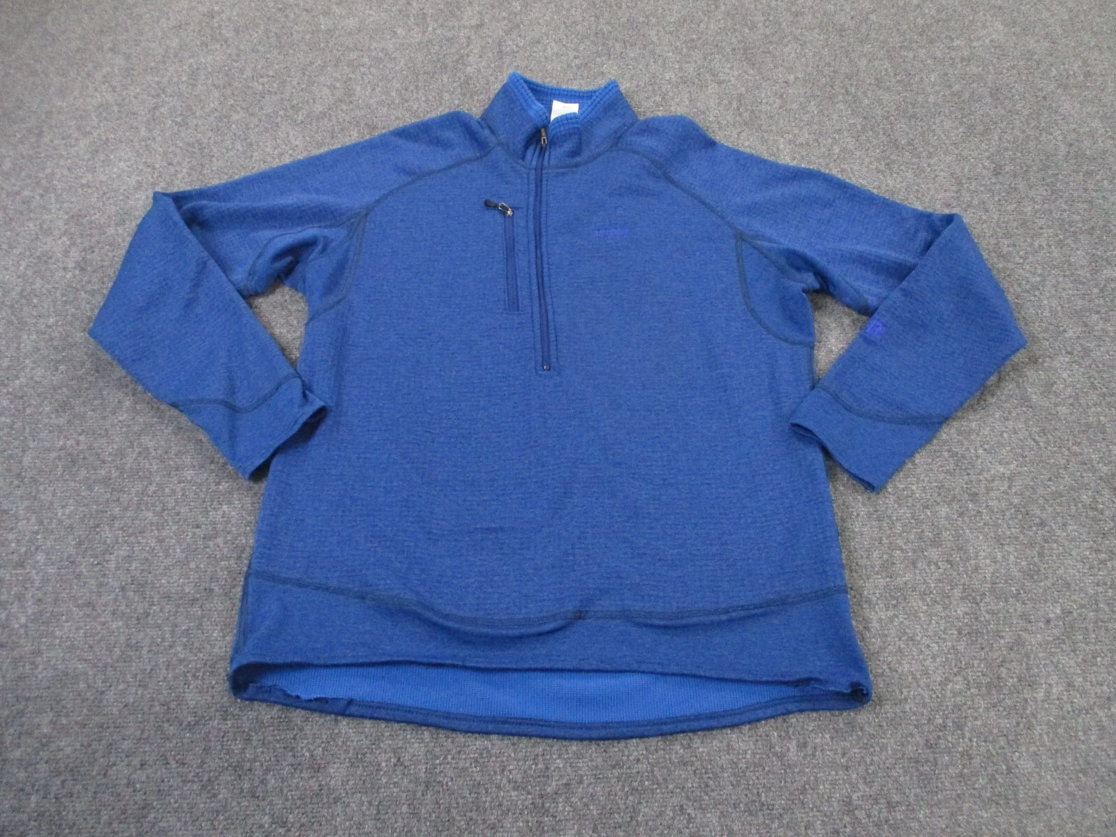 Patagonia Jacket Men XL Blue Capilene Sweater Base Layer Logo Hiking Outdoors
