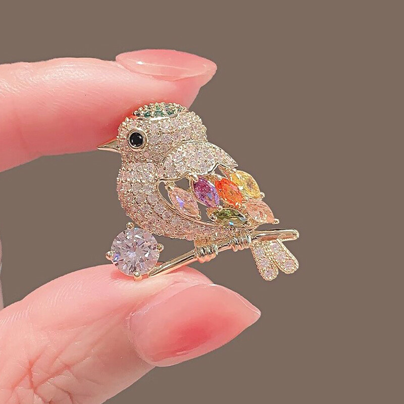 Crystal Rhinestone Bird Christmas Tree Brooch Pin Costume Brooches Jewelry Gifts
