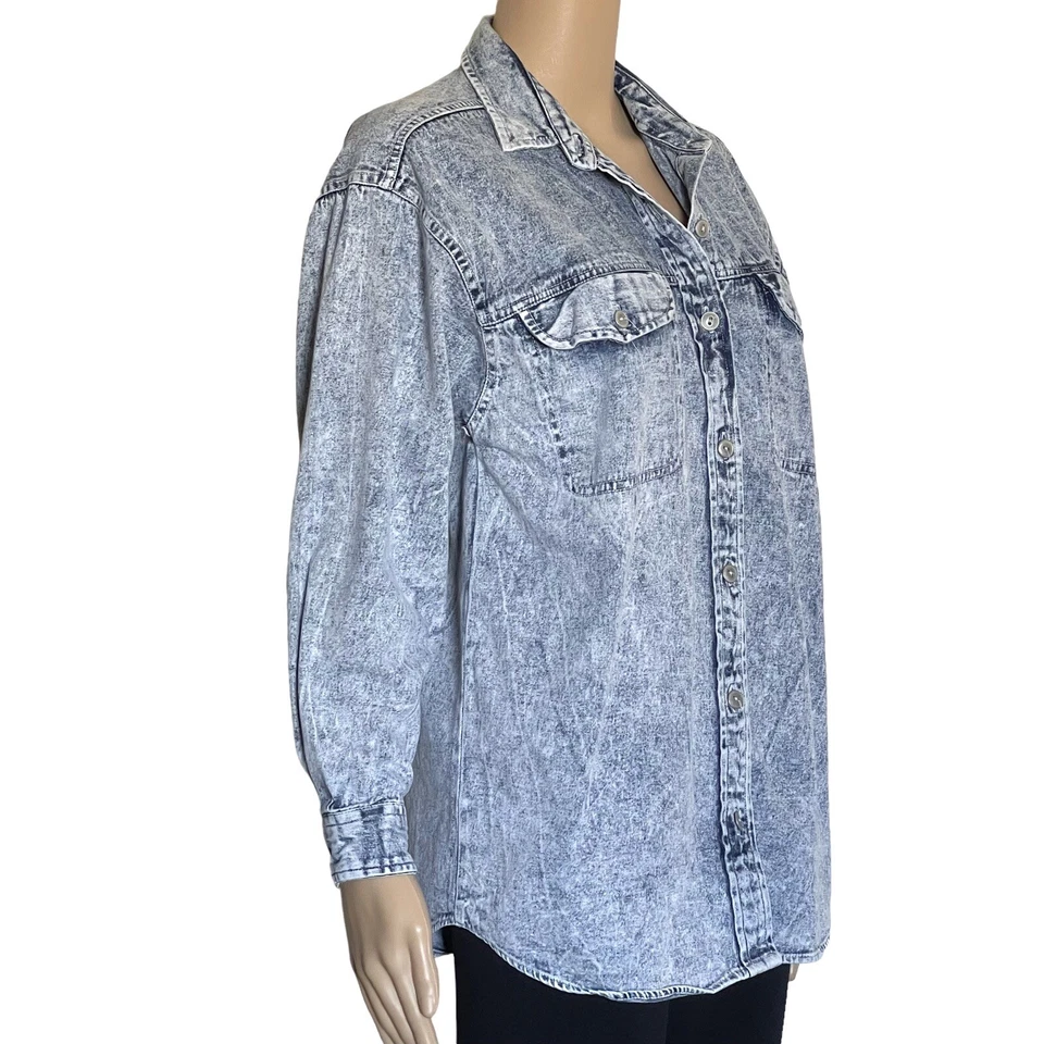 anchor blue jeans blouse long sleeve size S  - Imagem 2 de 4