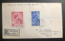 Cubierta Monserrat 1949 FDC Royal Silver Weeding King George VI & Queen Elizabeth