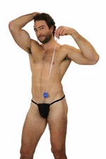 Mens Tradie Tape Measure Novelty  Costume G String Black