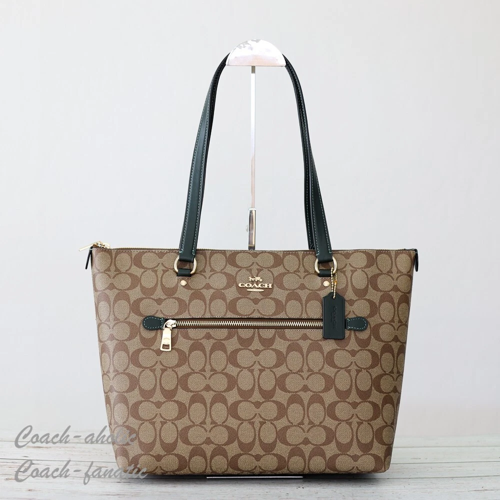 NWT Coach 79609 Gallery Tote In Signature Canvas Khaki Amazon