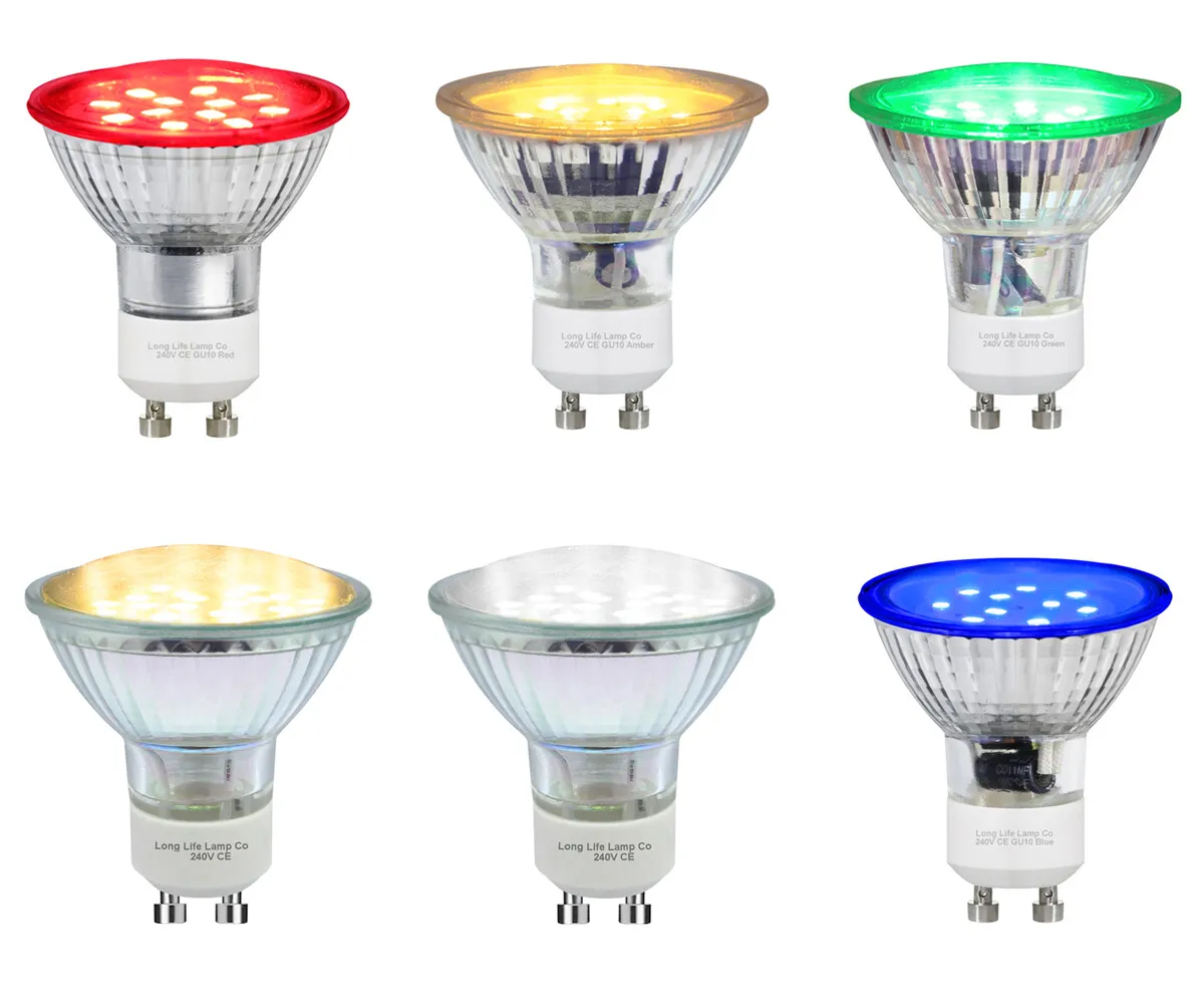 Blue Green GU10 LED Colour LED Bulbs Lamp Coloured LEDs | eBay