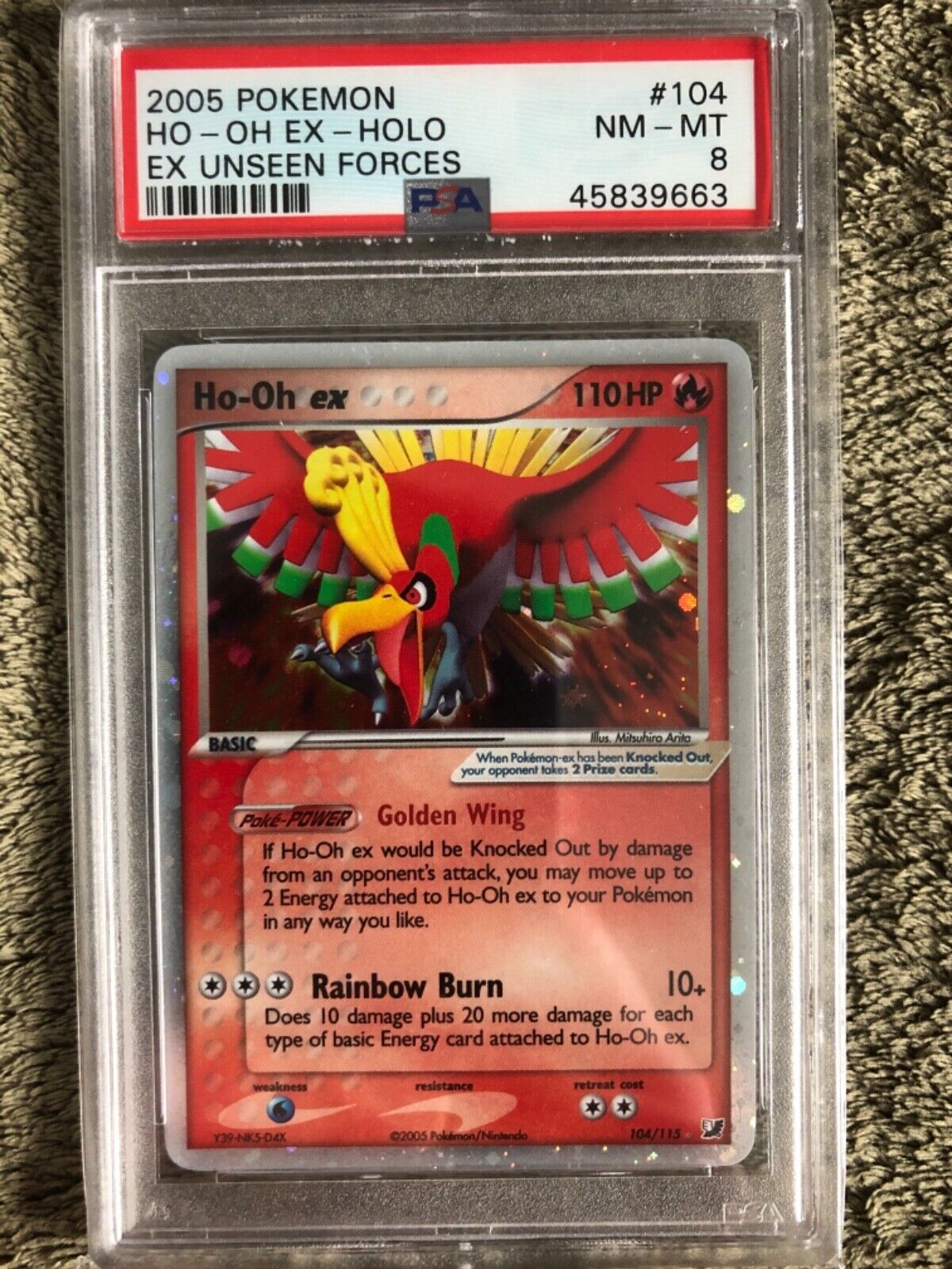 Pokemon EX Unseen Forces Ultra Rare Card - Ho-Oh ex 104/115