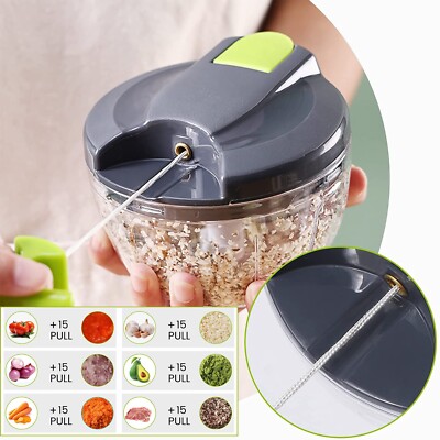520/900ML Zerkleinerer Multi Gemüseschneider Manuelle Chopper Gemüse Obst Nüsse