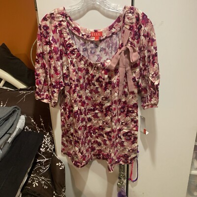 Elle Blouse With Pink Bow Brand New With Tags 
