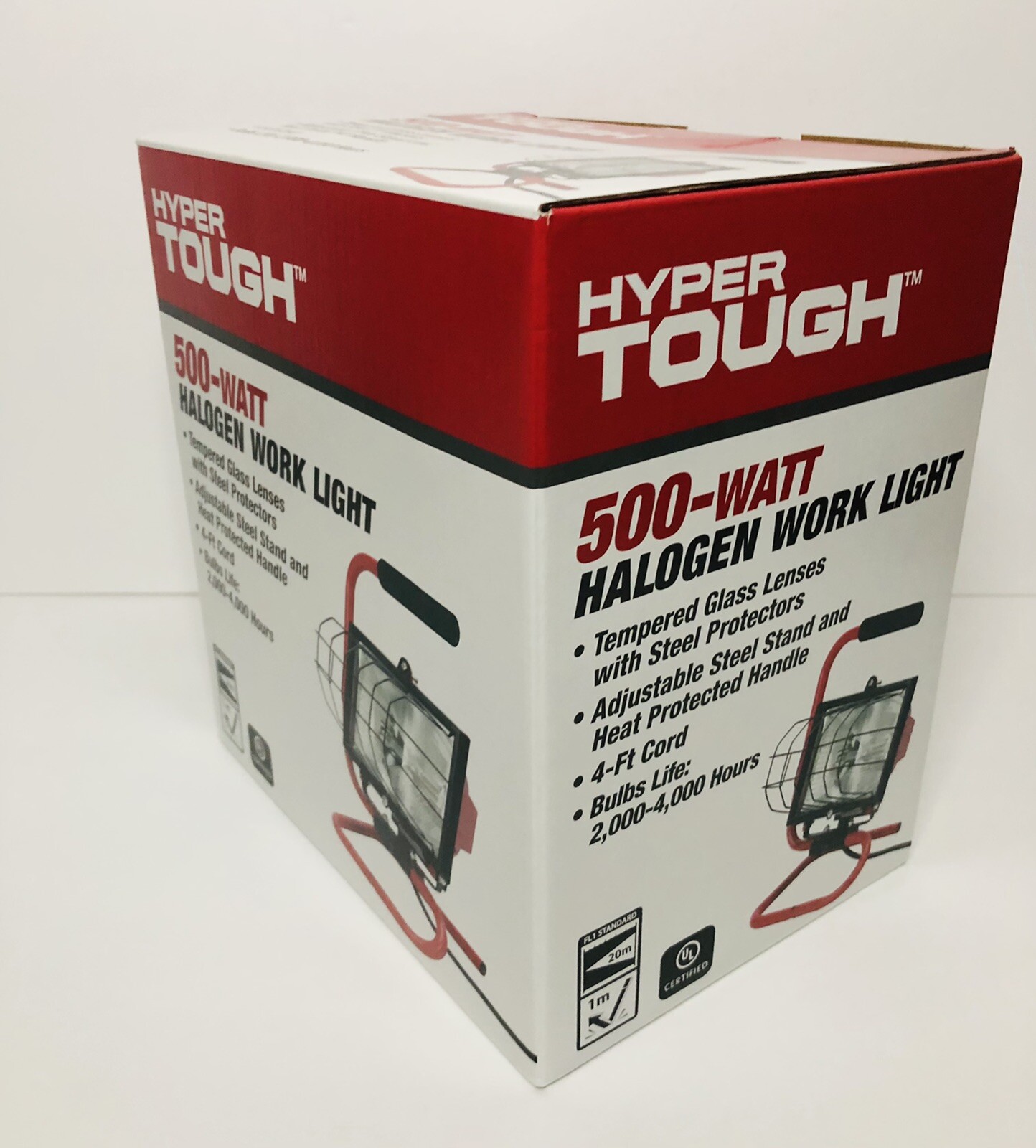 Hyper Tough 500 Watt Halogen Work Light Tempered Glass Lense 4' cord
