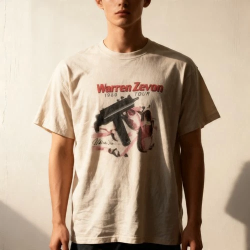 Rare Warren Zevon T Shirt Vintage 1980s Tour Signature Unise 1980s vintage concert t-shirt, vintage, single stitch, B+ condition