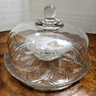 Vintage Anchor Hocking Heat Resistant Clear Glass Domed Cake Stand & Pedestal.
