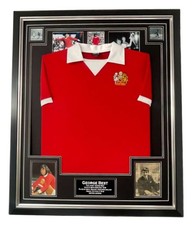 Framed GEORGE BEST of United Signed Photo with Shirt Autograph DISPLAY