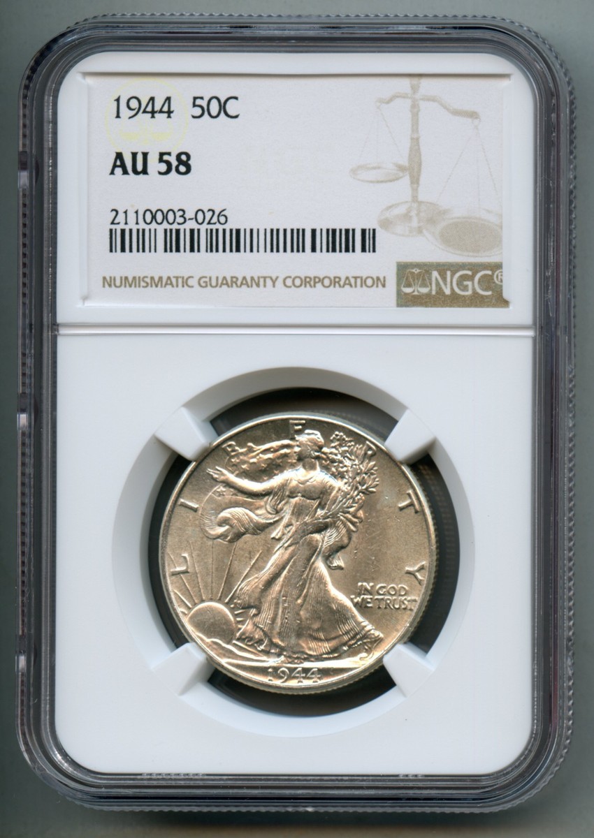 USA アメリカ 1944D NGC-AU58　50C ウォーキングリバティ 1944 Walking Liberty Silver Half Dollar NGC AU 58 | eBay
