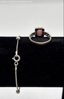 925 Sterling Silver Bracelet & Ring w/Faux Stone 5.03g — photo 3