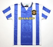 MANCHESTER UNITED 1994/1996 THIRD FOOTBALL SHIRT JERSEY RETRO SCORE DRAW S SMALL