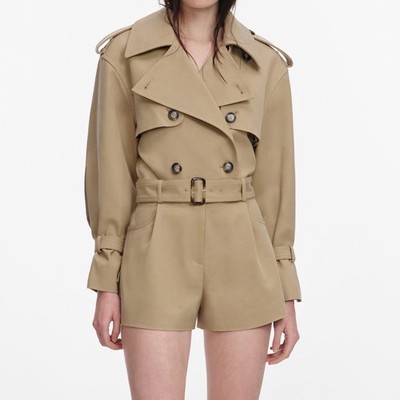 self portrait BEIGE COTTON PLAYSUIT $695 Size US 4 UK 8