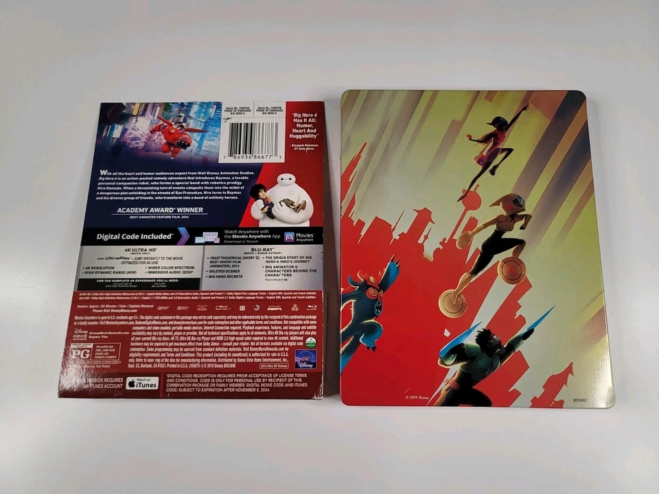 Big Hero 6: Limited Edition SteelBook Best Buy (4K UHD & Blu-Ray) VG Read Below  - Image 3 of 4