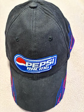 Pepsi Racing Adjustable Strapback Hat Cap Black Blue Red Flame Logo