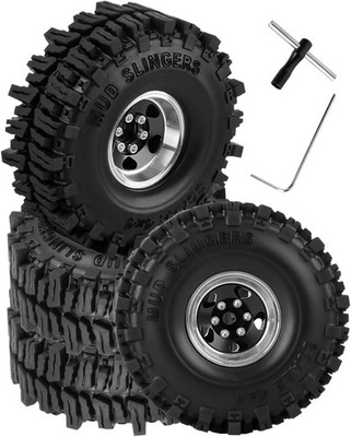 1.0 Beadlock Wheels and Tires for RC Crawler Car 1/18 TRX4M,1/24 SCX24,RC Off Ro