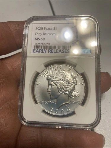 2025 $1 Peace Silver Dollar NGC MS69 ER Blue Label