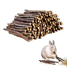 100g Organic Apple Wood Chew Sticks, Natural Dental Toys for Rabbits,Guinea Pigs