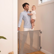 Perma Child Safety 55 in. Wide x 33 in. Tall Gray Retractable Baby Gate