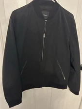 Theory Men’s Medium Black zip Up Bomber Jacket 