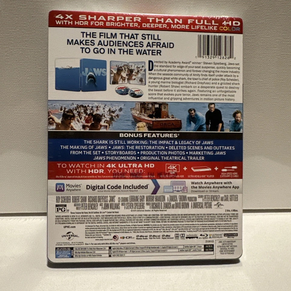 Jaws 45th Anniversary Limited Edition (4K Ultra HD Steelbook + Blu-ray) - Image 2 of 2