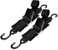 WELLUCK Boat Trailer Transom Tie Downs 2 in x 4 ft/1200lbs（2 pack）, Black 