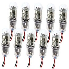 MEETOOT Set of 10pcs 1.5V Screw Mini Bulbs and 5pcs E10 Mini Bulb Holder Light