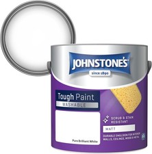 Johnstone's - Washable Paint - Pure Brilliant White - Matt Finish - Emulsion Pa
