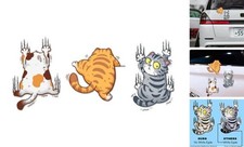 Scratch Cat Vinyl Car Sticker, Three Cats Scratch Cover Funny Bumper Medium