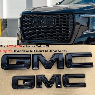 Kit OEM Grille & Rear GMC Emblem for 2025-2026 Yukon AT4 Elevation XL Black
