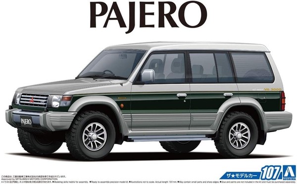 Aoshima The Model Car No.107 1/24 V43W Pajero Super Exceed '91 Plastik Modell...-image