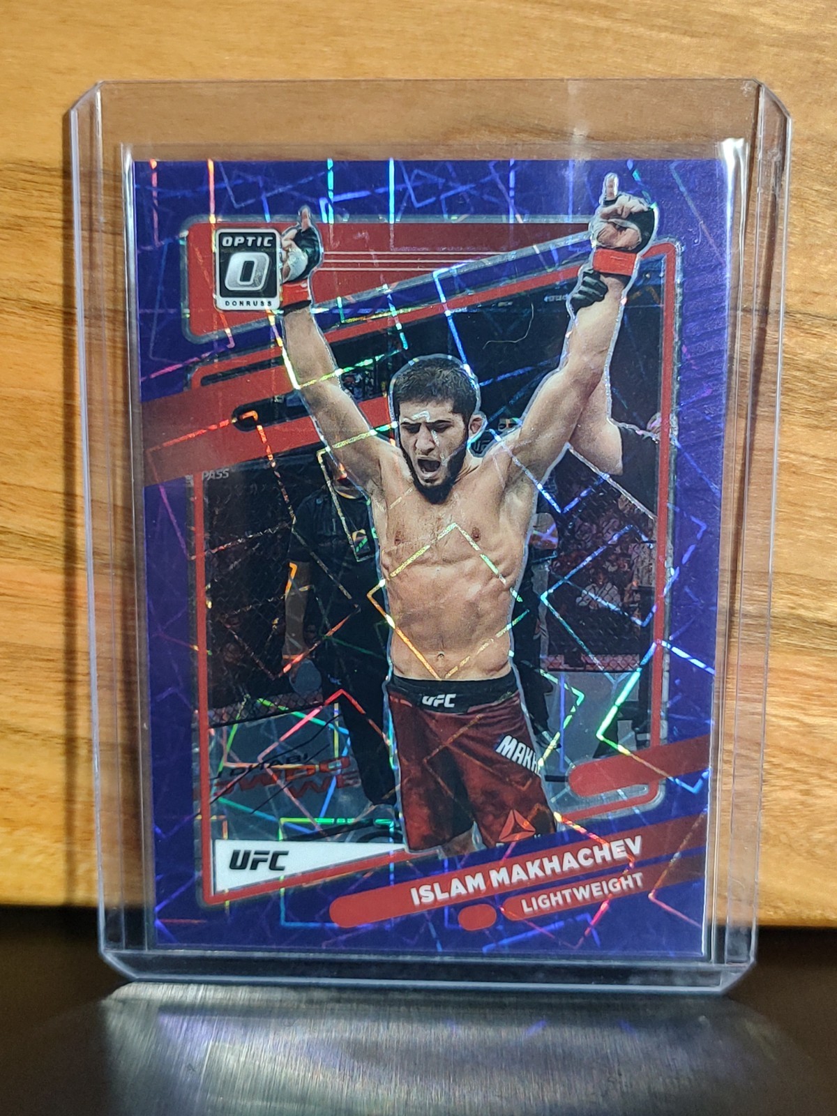 2022 Panini Donruss Optic UFC - Islam Makhachev #12 Purple Velocity Prizm /59
