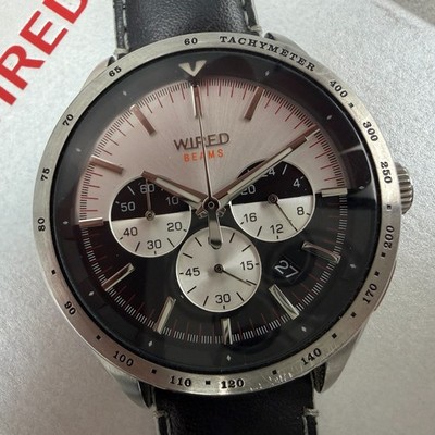 Seiko Wired Beams Chronograph Watch Men 44mm Black & Silver Dial