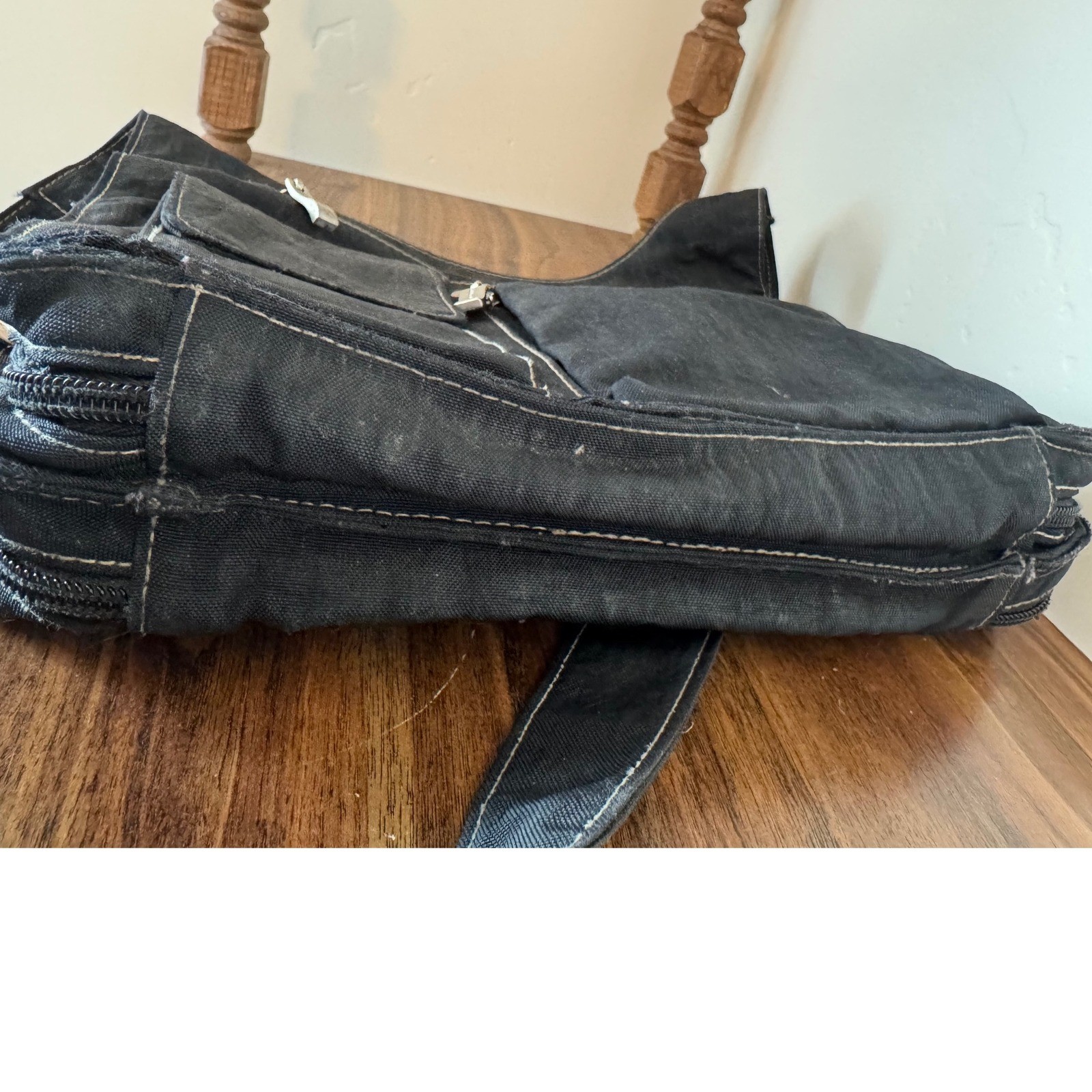 90s Vintage Eddie Bauer Black Multi Compartment Cross… - Gem