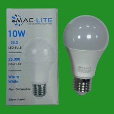 4x 10W  75W GLS LED Light Bulbs, 3000K Warm White ES E27 Edison Screw Lamp