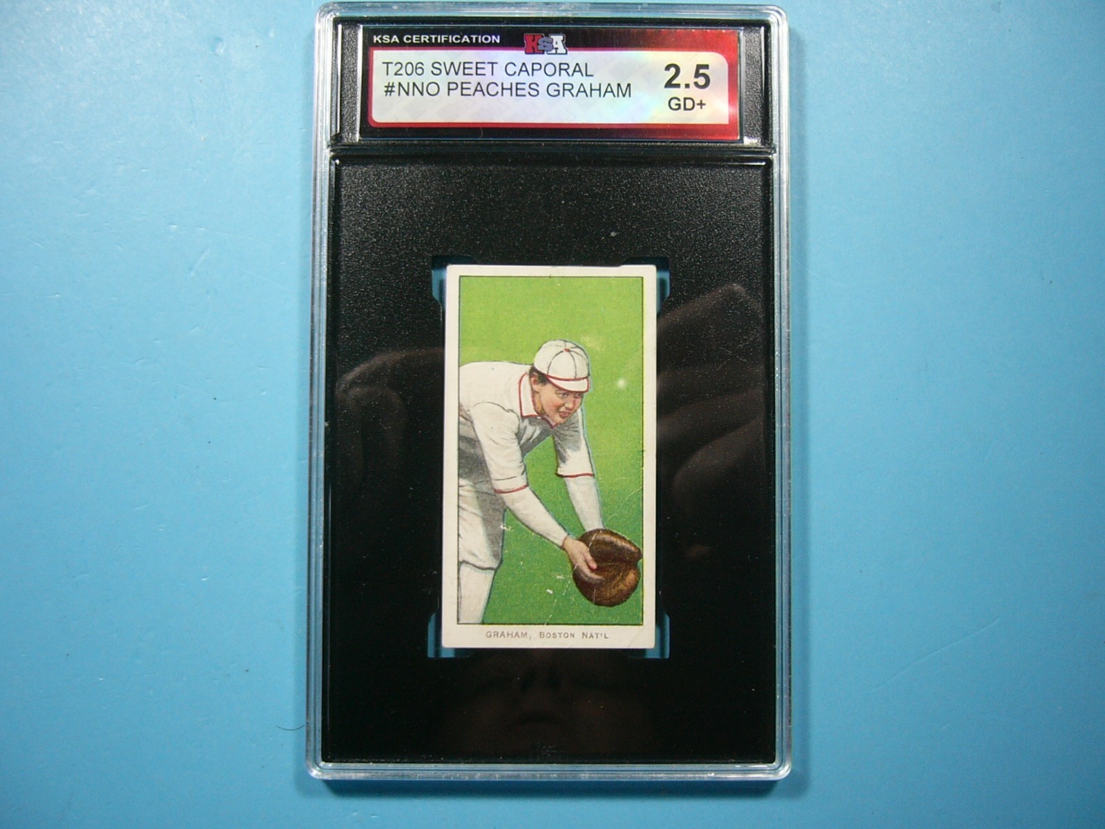 1909 T206 SWEET CAPORAL BASEBALL CARD NNO PEACHES GRAHAM KSA 2.5 NICE 1909/11 GL