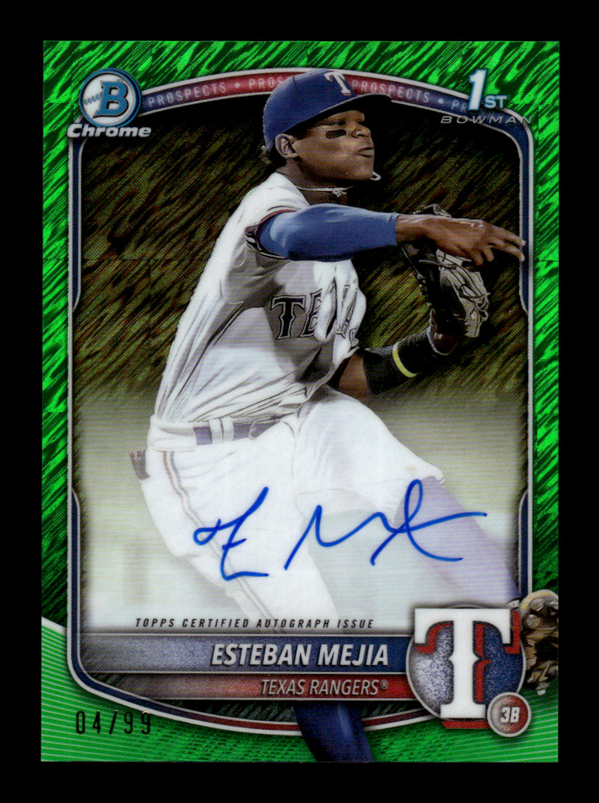 2025 Bowman Esteban Mejia #CPA-EM Chrome Prospect Autograph Green Shimmer /99