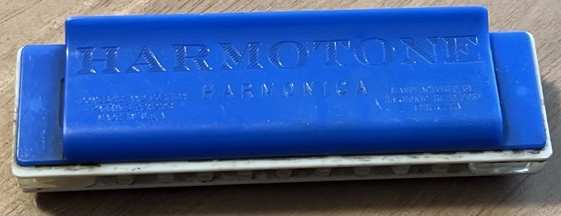 Vintage - Blue Plastic - Toy Harmonica